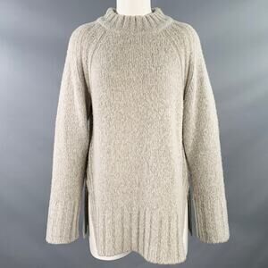 MARGARET OLEARY Size M Grey Merino Wool Cashmere Textured Sweater